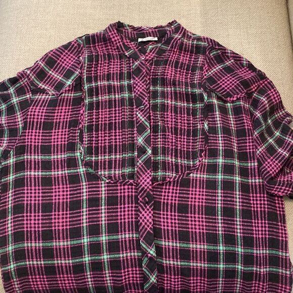 NWT Free People Intimately Plaid About You Flannel Sleep long sleeve Shirt S - Picture 6 of 10